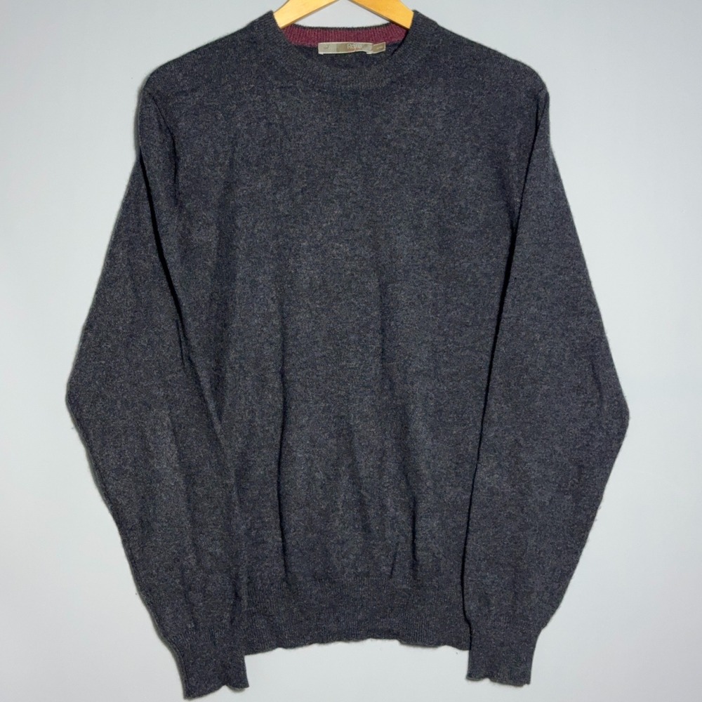 Raffi‎ Crewneck Cashmere Sweater Mens Size Medium Charcoal Grey Minimalist